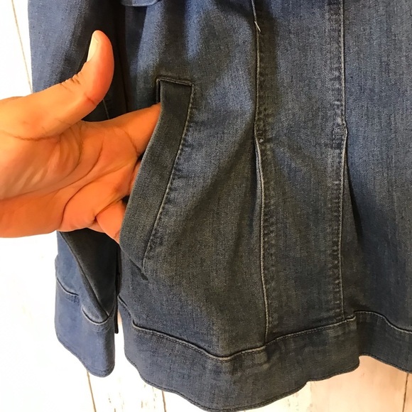 Women with Control My Wonder Denim Overlay Jacket Mid-Blue Size 1X - Picture 4 of 15